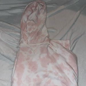Pink and white tie dye hoodie